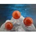 Ronde 12 - Agate naturelle rayée orange-rouge (5 pces)